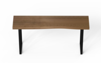 Table console de style industriel moderne, panneau en bois faux bord vif irrégulier fait à la main, pieds en métal, meubles de salon, appartement