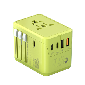 Adaptateur de <span class=keywords><strong>prise</strong></span> universel 45W PD à charge rapide GaN tout-en-un pour voyage mondial avec <span class=keywords><strong>bloc</strong></span> de charge USB et Type-C - Product Image 4