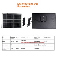 Panneau solaire monocristallin 7W pour caméras de surveillance, système de production d'énergie photovoltaïque 5V basse consommation, installation gratuite