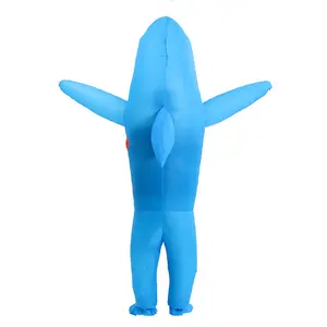 Plus Size Inflatable Animal Costume Halloween Cosplay Party Dress Air Blow-up Deluxe Suit Shark Inflatable Costume For Adult