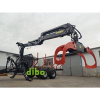Remorque Forestière Certifiée CE pour Tracteur, Quad, avec Grue pour Transport de Bûches