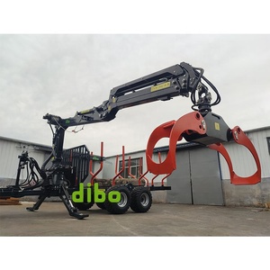 Remorque Forestière Certifiée CE pour Tracteur, Quad, avec Grue pour Transport de Bûches - Product Image 3