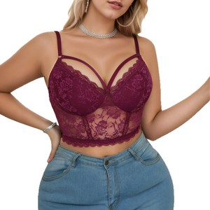 <span class=keywords><strong>Reggiseno</strong></span> da donna taglie forti XL <span class=keywords><strong>con</strong></span> <span class=keywords><strong>ferretto</strong></span>, in pizzo, lungo, <span class=keywords><strong>non</strong></span> <span class=keywords><strong>imbottito</strong></span>, <span class=keywords><strong>con</strong></span> decorazioni a strappo, traspirante, lingerie sexy - Product Image 5
