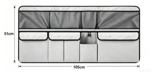 Organizador de almacenamiento para el respaldo del maletero del coche, bolsa de malla grande con múltiples bolsillos y cremallera para SUV, viajes en coche y artículos diarios - Product Image 2