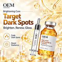 Serum Pemutih Booster Ampul Kojic Acid Kunyit Niacinamide Pasokan Pabrik, Perawatan Wajah Harian untuk Kulit Tidak Rata