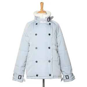 Женская зимняя стеганая куртка двубортная стеганая куртка из переработанных волокон