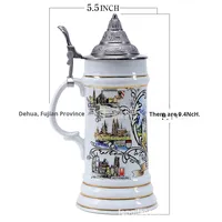 Tasses à vin allemandes personnalisées de haute qualité, grand format, style américain, en aluminium et porcelaine avec couvercle, pour usage vinifère, OEM/ODM pris en charge