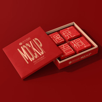 Emballage cadeau de luxe écologique en chocolat à la truffe avec logo personnalisé en papier rigide avec fermeture magnétique rouge pour sushi
