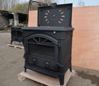 Poêle à granulés et à bois en fonte moderne pour cuisine et extérieur, écologique, durable, chauffage Bestfire CL-F14-TP