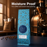 Sachet de café personnalisé à soufflet latéral et valve unidirectionnelle pour l'emballage des grains de café