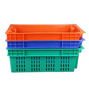 BYPC-优质高密度聚乙烯固体基础塑料农用板条箱，带通风侧，用于储存和运输重型产品