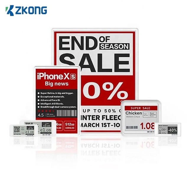 Zkong 2.9inch E-Ink Digital Price Tags Retail Store Smart ESL Electronic Shelf Labels ABS Material Digital Label