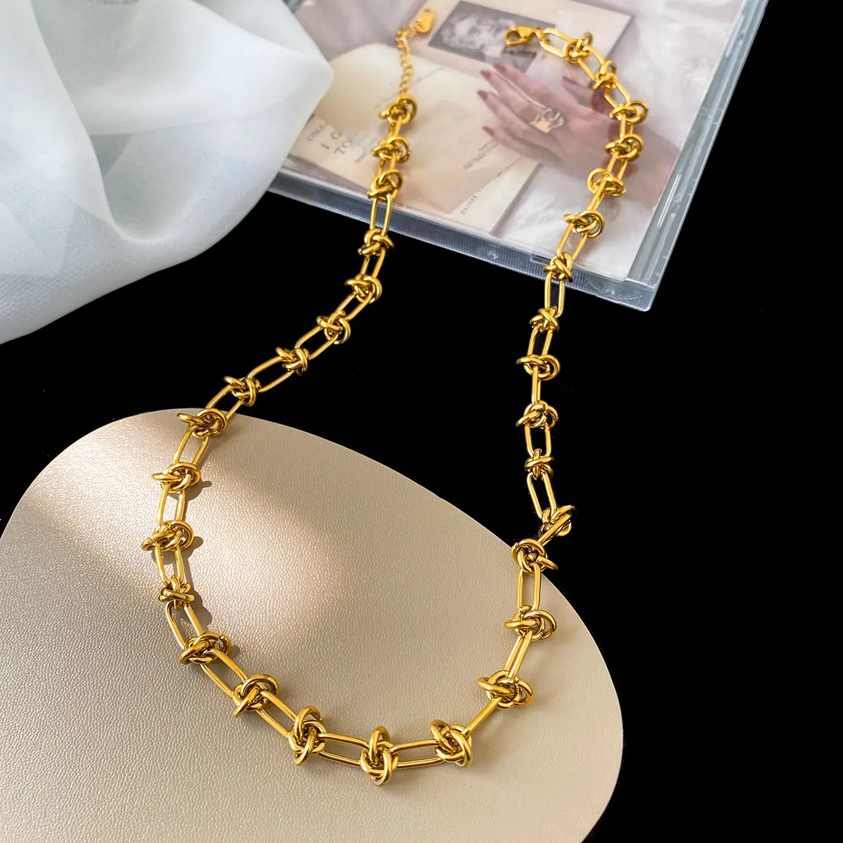 Dubai 18K ouro nupcial cheio jóias Ouro cheio, não alérgico, cor permanente indiano Africano colar para as mulheres