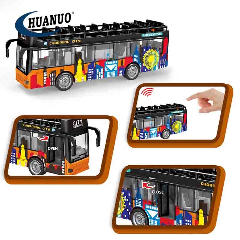Wholesale Plastic Toy Double Decker Bus Opening Doors Interactive