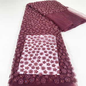 יוקרה 3D רקום, ארוגה משי בהיר אריגה משי מופנקת דפוס פרחוני עבור שקיות כובעים מתיחה מבריק - Product Image 6