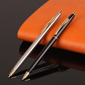 Stylo bille personnalisé de haute qualité avec logo sérigraphié, multicolore, rotatif, en métal fin, largeur d'écriture 1,0 mm, encre noire - Product Image 2
