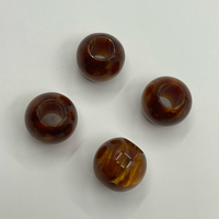 Perles en alliage de zinc à grand trou, écologiques et personnalisées, effet écaille de tortue brillant, marbre, ambre, pour boucles décoratives, entretoises, ornements et DIY de vêtements