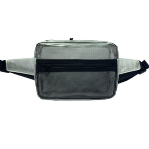 <span class=keywords><strong>Riñonera</strong></span> personalizable de PVC transparente con patrón de rejilla, <span class=keywords><strong>riñonera</strong></span> impermeable con cierre de cremallera para uso en exteriores, bajo MOQ ofrecido - Product Image 1