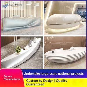 Mostrador de Recepción de Oficina de Fibra de Vidrio, Diseño Moderno y Simple, Forma Alienígena, Resistente al Fuego, Uso Comercial, Personalizable - Product Image 5