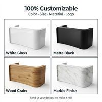 Comptoir de réception moderne blanc durable avec éclairage LED, vente en gros OEM, sur mesure pour salon de beauté, hôtel, hôpital, directement de l'usine
