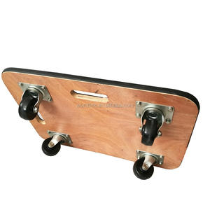 Big <span class=keywords><strong>Black</strong></span> Wood 300 Kg Load Moving <span class=keywords><strong>Dolly</strong></span> con rueda de 5'' - Product Image 3