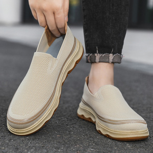 Chaussures de mode pour hommes, nouvelle collection transfrontalière, grandes tailles, à enfiler, respirantes, légères, à semelle épaisse en caoutchouc, en maille, toutes saisons - Product Image 3