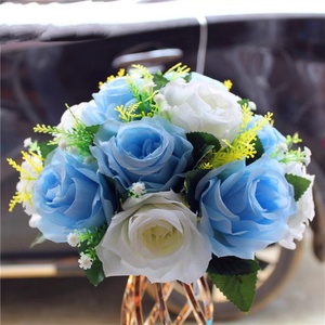 Rosa Artificial de seda <span class=keywords><strong>para</strong></span> decoración de coche, Bola de flores de carretera <span class=keywords><strong>para</strong></span> boda, escaleras, suministros de boda, accesorios, venta al por mayor de fábrica - Product Image 3
