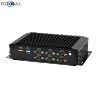 Computadora Industrial sin Ventilador EGLOBAL, Intel I5-4200U, DDR3L, MSATA SSD, VGA HD, 8 Puertos USB, 6 Puertos COM, GPIO, 2 Puertos RJ45, 2.5G, Audio LAN, Mini PC Linux