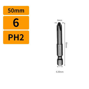 No. 72050 S2 Acero 50mm Magnético Phillips Destornillador Bit PH00-PH2 >6kgs Torque 60HRC Tratamiento térmico DIY Grado industrial OEM - Product Image 6