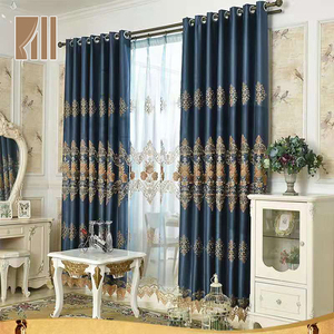 2020 Latest Simple Design Embrodoiry <strong>Long</strong> Royal Grommet Window <strong>Curtain</strong> for Hotel - Product Image 1