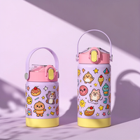 Gourde isotherme personnalisée en acier inoxydable, portable, motif dessin animé, pour enfants, mignonne, pour l'école, garde la température 6-12 heures