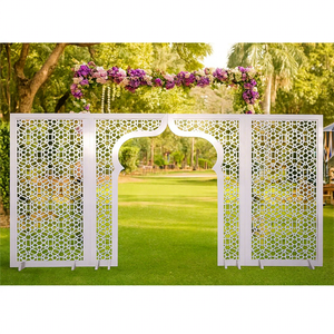 Arco Metálico Decorativo para Bodas Estilo Marroquí, Paneles Decorativos DST Exports, Corte Láser, Decoración de Pared para Bodas Cristianas, Marcos de Lujo para Escenarios, EE. UU. - Product Image 1