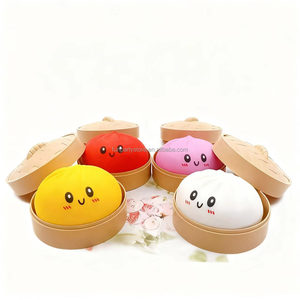 Wholesale Colorful Rainbow Dumpling Stress <b>Balls</b> Pu Material Sensory <b>Squeeze</b> Toy Soft 8.5cm Promotional Fidget Toy - Product Image 4