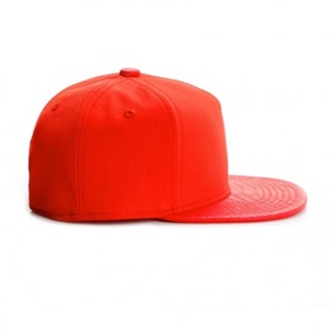 Plain Blank Solid Color <b>Flat</b> Brim Hat with Leather Visor Casual Sports Sun Hat for Adults <b>Men</b> Women Trucker Hat - Product Image 2