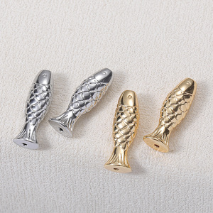 Perles <span class=keywords><strong>de</strong></span> <span class=keywords><strong>carpe</strong></span> Zhongxing Koi pour loisirs créatifs, perles à trou droit, couleur or véritable, petite perle à trou traversant pour poissons, perforée - Product Image 4