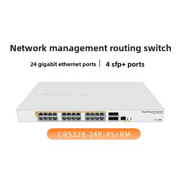 MikroTik CRS328-24P-4S+RM 4-port 10G 24-port Gigabit PoE Managed Router Switch for Business & Small Apartment Use