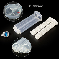 Seringue distributrice d'adhésif époxy bicomposant 24 ml, vide, à double cartouche, avec piston et capuchon refermable