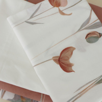 Parure de lit OEM de luxe imprimée recto-verso, 100% coton, 200 fils, housse de couette réversible et drap plat pour étudiants et adolescents