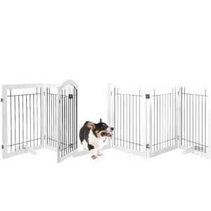 Barrière pour animaux de compagnie en bois extensible rectangulaire, clôture intérieure pour chien, barrière de sécurité pour enfant - Product Image 5