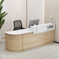 Comptoir de réception en bois personnalisé avec logo, moderne et luxueux, pour hôtel, hôpital, bureau, caisse, hauteur réglable, vente chaude