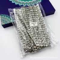 Chaîne de strass en verre 3D de luxe, autocollante, thermocollante, extensible, pour robe de mariée, jupe, épaule, DIY