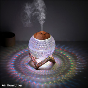 Newest Romantic Atmosphere Wooden Stand Crystal Ball Humidifier Diffuser With Colorful Night Light Christmas Gift - Product Image 3