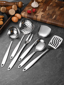 إكسسوارات المنزل والمطبخ طقم أواني طهي من الفولاذ المقاوم للصدأ ملعقة طبخ مجرفة أدوات مطبخ معدنية مجرفة مغرفة شوربة مصفاة - Product Image 3