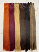 Extensiones de Cabello Humano Liso Vietnamita SDD, 100% Cabello Virgen Sin Procesar, Extensiones de Cabello para Coser de Fácil Colocación, Color Negro Natural