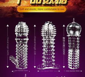 Préservatif en silicone réutilisable à picots pour hommes - Design <span class=keywords><strong>extra</strong></span> <span class=keywords><strong>large</strong></span> à picots pour allonger et stimuler, texture audacieuse pour usage adulte - Product Image 6