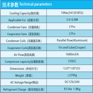 <span class=keywords><strong>Climatiseur</strong></span> de toit monobloc intégré 10 kW DC24V/12V pour mini-bus de 5-6 mètres, avec fonctions de refroidissement et de chauffage - Product Image 5