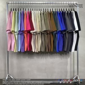 T-shirts à manches courtes et col rond pour hommes, coupe ample en coton 230G, style streetwear, couleur unie, respirants, en jersey - Product Image 1