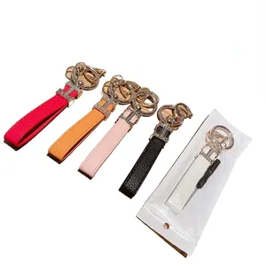 Wholesale Luxury Chain Keychains New Durable PU Leather Keychains for Watches Bags Pendants with Metal Plastic Alloy Materials