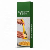Râpe à fromage jaune 2-en-1 et cuillère à pâtes, râpe multifonction en acier inoxydable, ustensile de cuisine
