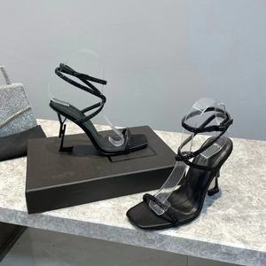 Sandalias de Tacón Alto de Lujo de Marca Famosa de Alta Calidad para Mujer, Sandalias de Fiesta con Correa de Tobillo de Cristal a la Moda - Product Image 4